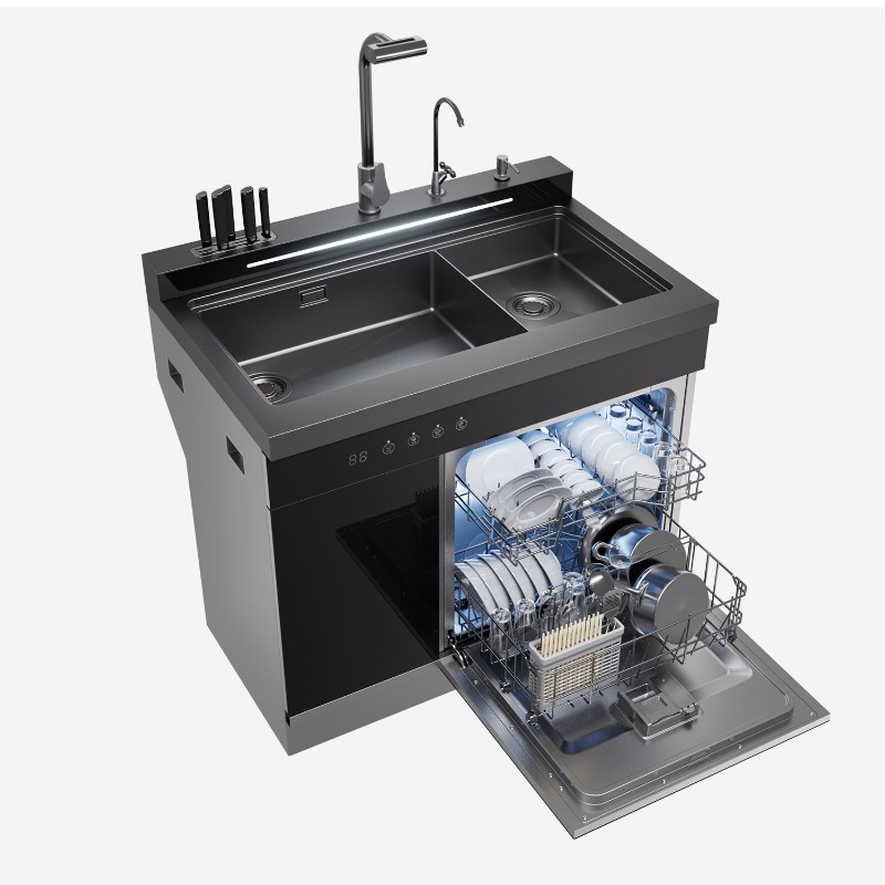 Ultrasonic Dishwasher Sink Integrated - غسالة أطباق مدمجة مع حوض، جهاز