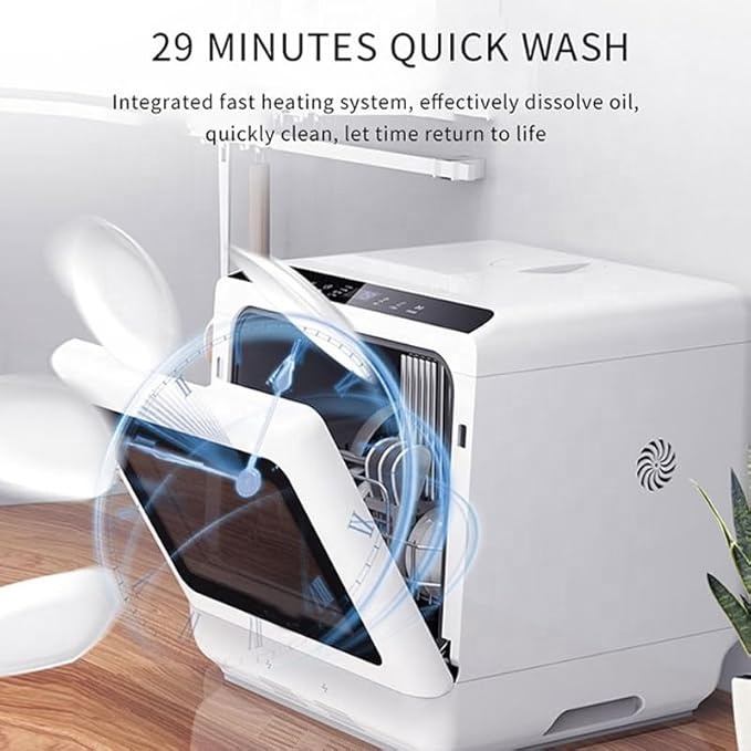 Portable Dishwasher With Water Tank - غسالة أطباق محمولة صغيرة للمنضدة، تتسع