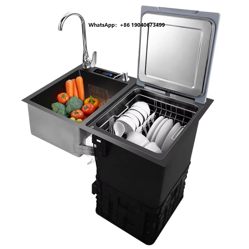 Ultrasonic Dishwasher Sink Integrated - حوض غسالة أطباق مدمج، 8 مجموعات