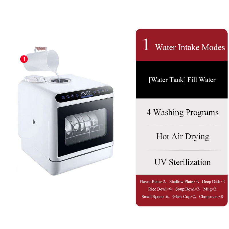 غسالة أطباق ذكية للمنضدة بدون  - مراجعة Portable Dishwasher With Water Tank وسعره