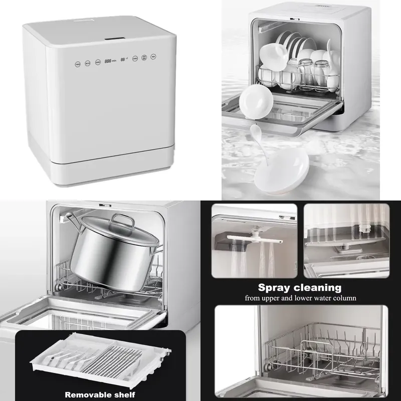 غسالة أطباق محمولة للطاولة، غس - مراجعة Countertop Dishwasher Mini Compact وسعره