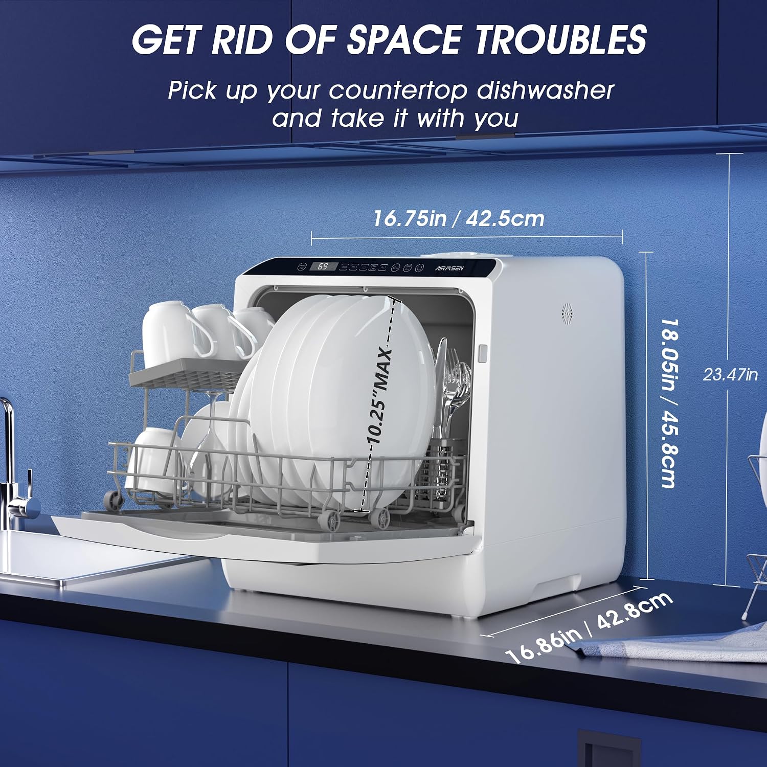 غسالة أطباق محمولة للطاولة لا  - مراجعة Portable Dishwasher With Water Tank وسعره