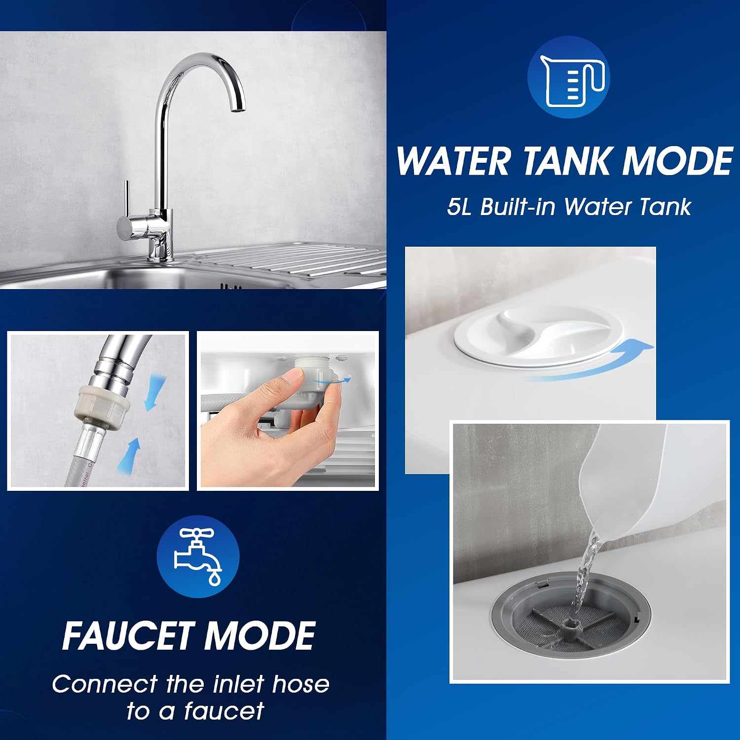 غسالة أطباق محمولة للطاولة لا  - مراجعة Portable Dishwasher With Water Tank وسعره
