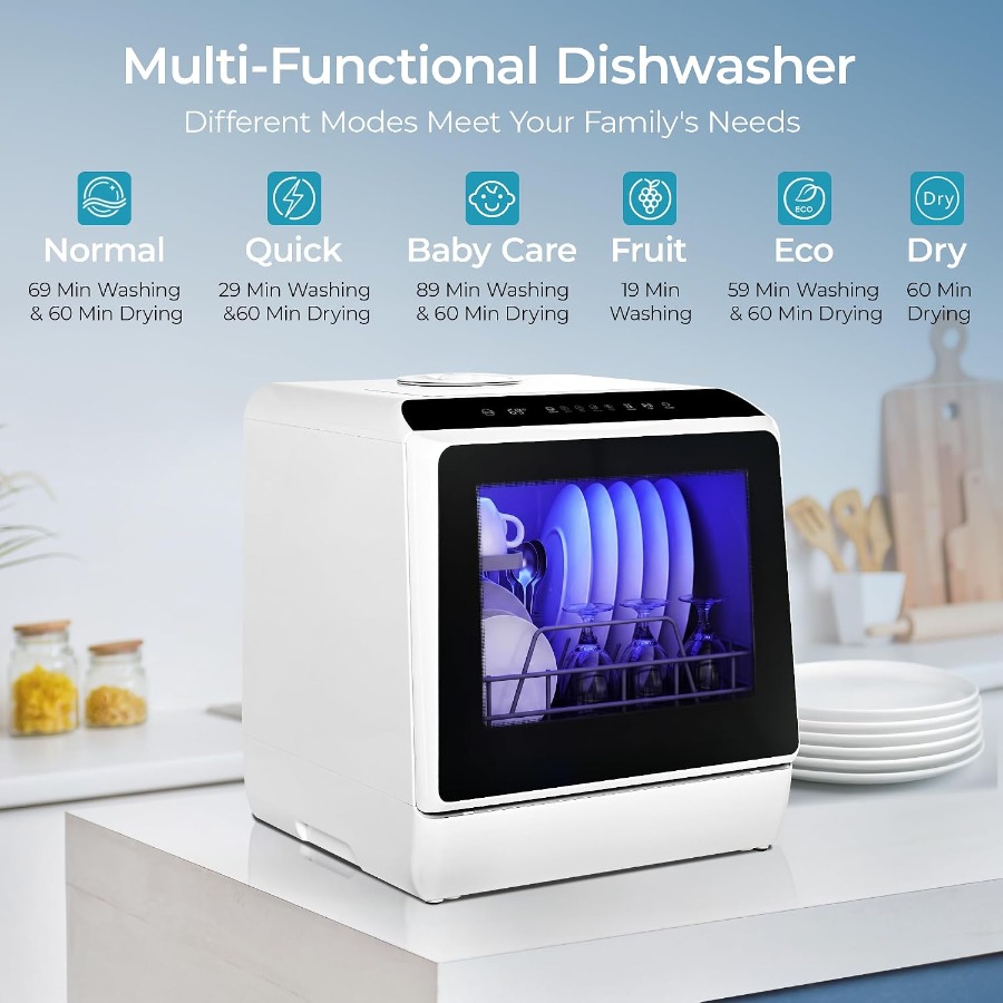 غسالة أطباق محمولة للاستخدام ع - مراجعة Small Dishwasher For Apartment وسعره