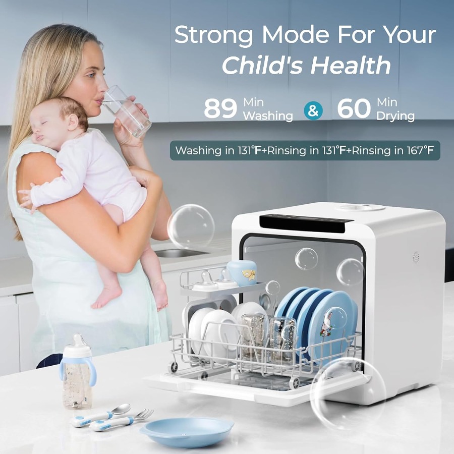 غسالة أطباق محمولة للاستخدام ع - مراجعة Small Dishwasher For Apartment وسعره