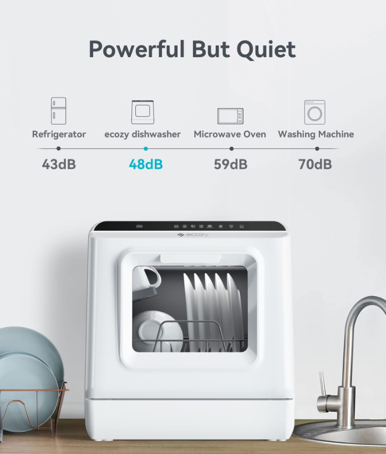 غسالة أطباق محمولة صغيرة من إي - مراجعة Portable Dishwasher With Water Tank وسعره